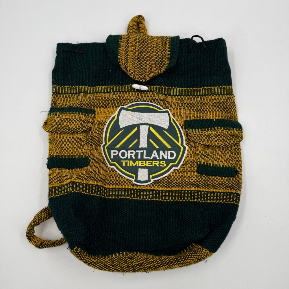 Portland‎ Timbers Backpack Unisex Small Green Yellow Woven Boho Patch